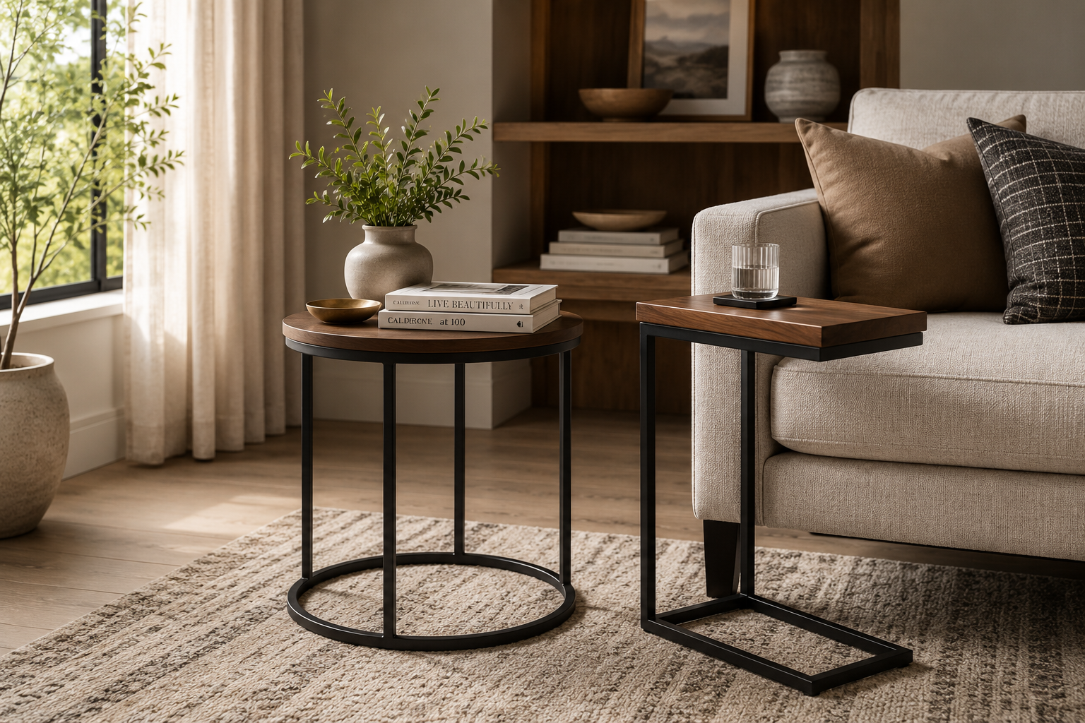Lane Side Tables | Wood and Metal Accent Options