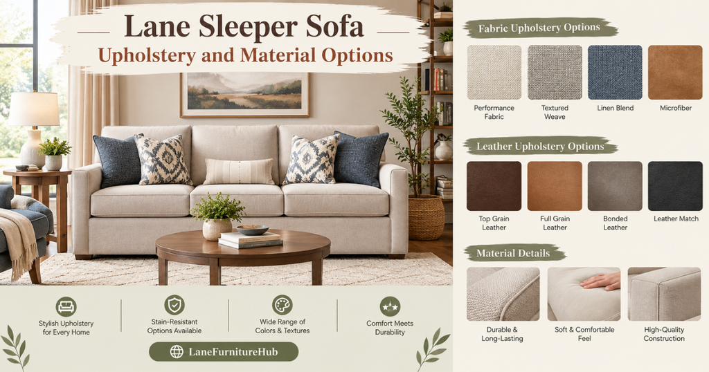 Lane Sleeper Sofa Upholstery and Material Options